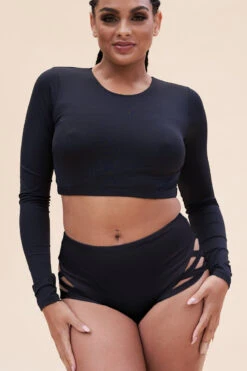 Lunalae Gia Long Sleeved Top - Recycled Black 7 Lunalae Gia Long Sleeved Top - Recycled Black -Clothing Store 1063TP 2