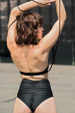 Pole Addict Scrunch Butt Basic High Waist Shorts - Black -Clothing Store 1576 026