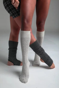 Rolling Cable Knit Thigh High Leg Warmers With Stirrups - Charcoal -Clothing Store 16 6 5 532 57200F35CDF64F039159CE01F610B66E 64953549 812e 491a b932 6bb18d2dc30a