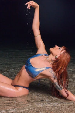 HotCakes Polewear Siren Bikini Top - Metallic Blue -Clothing Store 2023 06 HotCakesMermaids 923