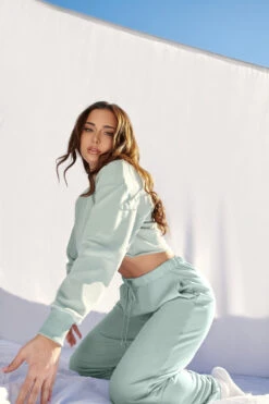 CXIX Oversized Cropped Jumper - Sage -Clothing Store 21 06 25CreaturesofXIX edit 7