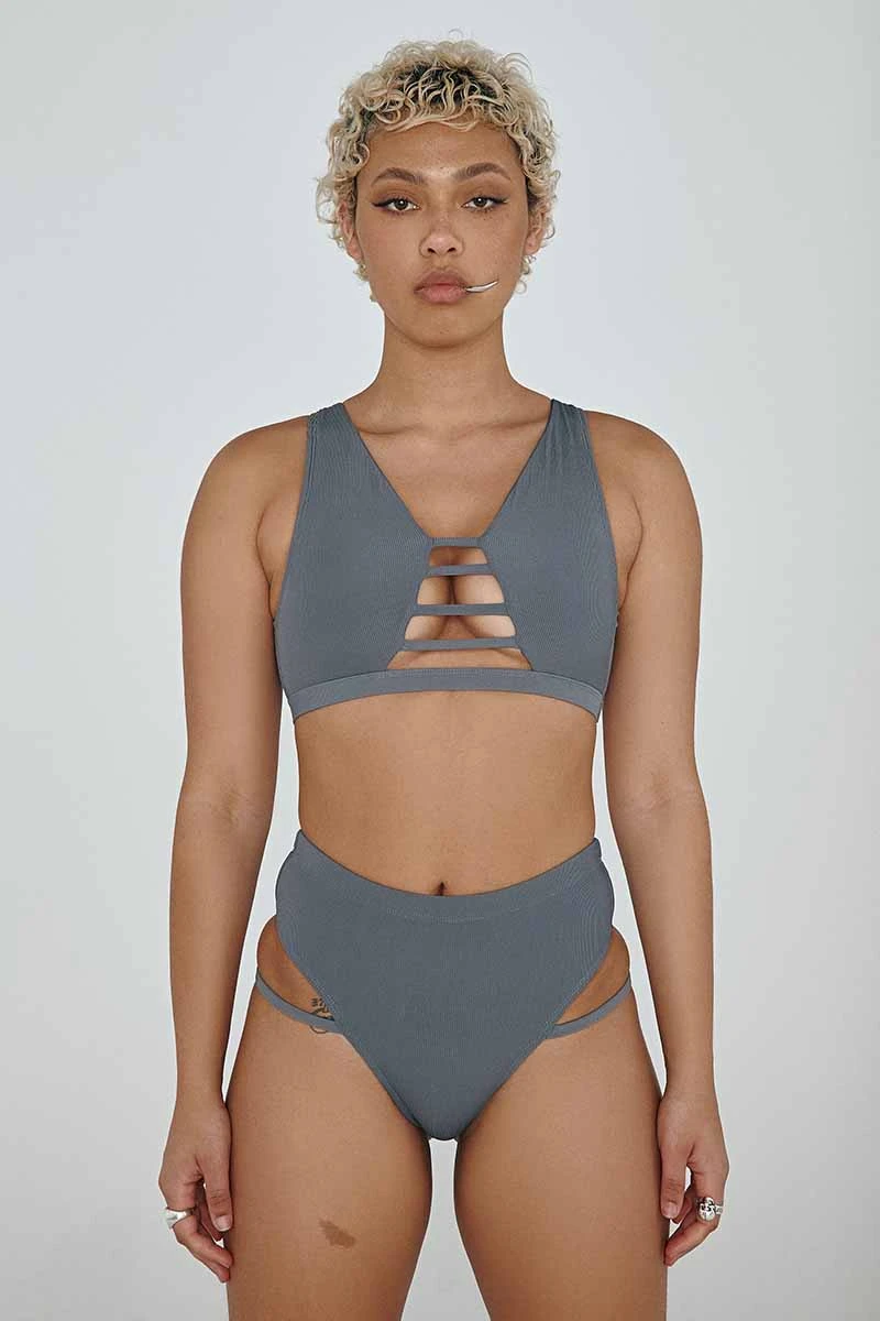 CXIX LA Bottoms - Ribbed Dark Grey 5 CXIX LA Bottoms - Ribbed Dark Grey - Image 3