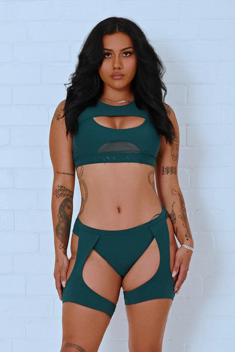 CXIX BaddieBabe Garter Bottoms - Teal 3 CXIX BaddieBabe Garter Bottoms - Teal
