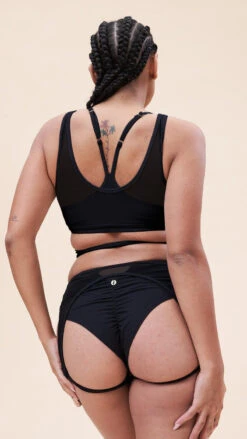 Lunalae Fiona Crossover Wrap Top - Black Mesh -Clothing Store 221011 LunaLae 26 1117