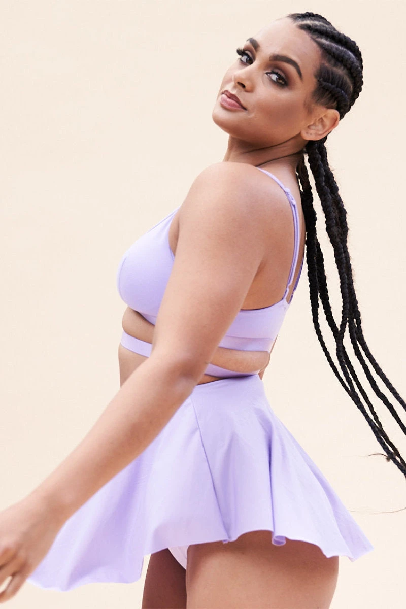 Lunalae Free Flow High Waist Shorts - Lilac 4 Lunalae Free Flow High Waist Shorts - Lilac - Image 2