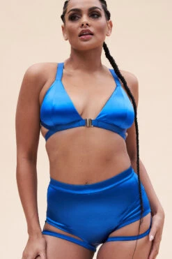 Lunalae Follow Me Bra - Satin Electric Blue -Clothing Store 221011 LunaLae 34 1441