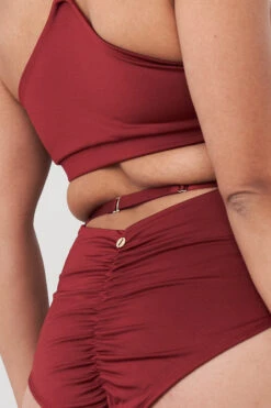 Lunalae Hannah High Waist Bottoms - Recycled Burgundy -Clothing Store 221011 LunaLae 48 1950 1
