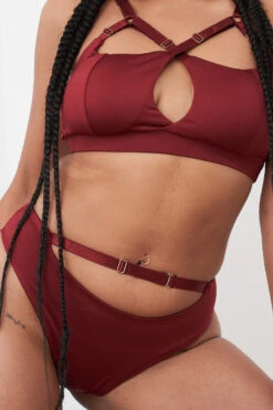 Lunalae Hannah Low Waist Bottoms - Recycled Burgundy 10 Lunalae Hannah Low Waist Bottoms - Recycled Burgundy -Clothing Store 221011 LunaLae 49 1976