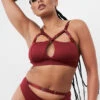 Lunalae Hannah Low Waist Bottoms - Recycled Burgundy -Clothing Store 221011 LunaLae 49 1983 1