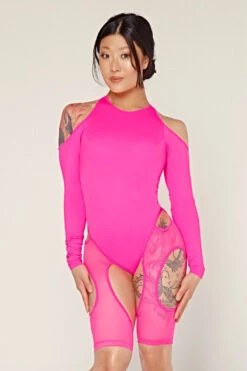 CXIX Dollhaus Mesh Bodysuit - Barbie Pink -Clothing Store 23 01 03CXIX 4591