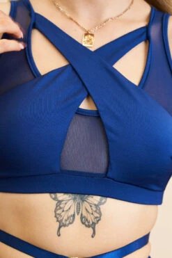 Lunalae Katherine Cross Over Top - Recycled Navy -Clothing Store 230329 LUNALAE 27 1051