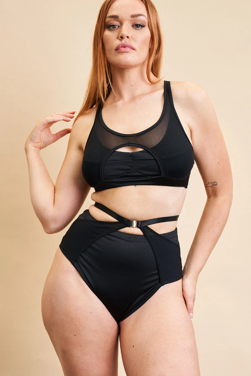 Lunalae Sadie Racer Back Top - Recycled Black 3 Lunalae Sadie Racer Back Top - Recycled Black