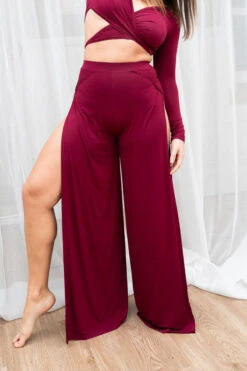 Lunalae Aster Pants - Wine -Clothing Store 7