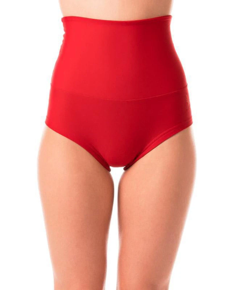Dragonfly Betty High-Waisted Shorts - Red 6 Dragonfly Betty High-Waisted Shorts - Red - Image 4