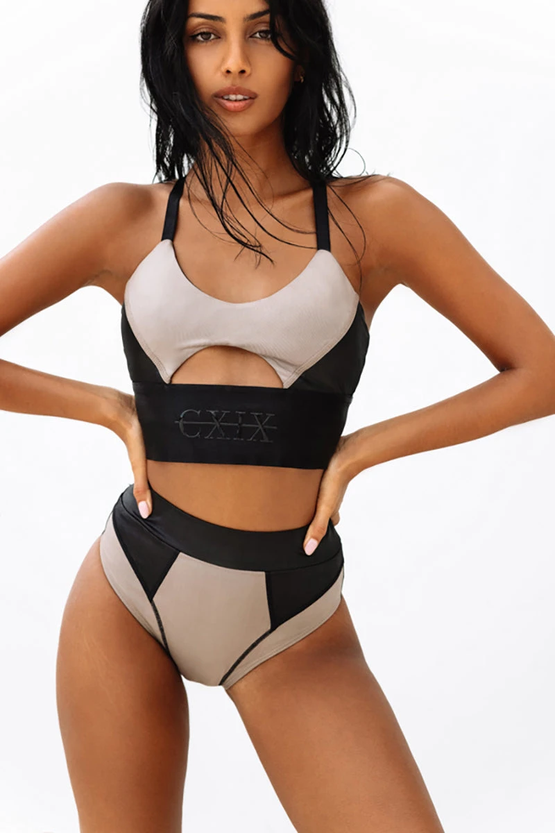 CXIX Riding Solo Sports Bra - Black/Mink 3 CXIX Riding Solo Sports Bra - Black/Mink