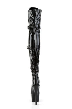 Pleaser USA Adore-3028 7inch Thigh High Pleaser Boots - Patent Black -Clothing Store ADORE 3028 B M09