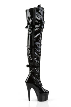 Pleaser USA Adore-3028 7inch Thigh High Pleaser Boots - Patent Black -Clothing Store ADORE 3028 B M13