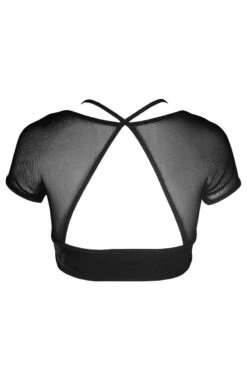 Hamade Activewear Mesh Hollow Front Crop Top - Black -Clothing Store AW04 2