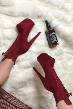 Hella Heels BabyDoll 8inch Boots - Dark Red -Clothing Store BDDarkRed8inch2