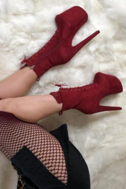 Hella Heels BabyDoll 8inch Boots - Dark Red -Clothing Store BDDarkRed8inch3