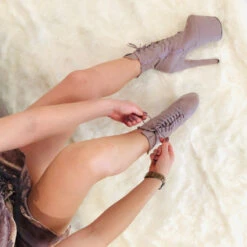 Hella Heels BabyDoll 8inch Boots - Lilac Mink -Clothing Store BD Dark Mink 8 inch 4 copy