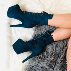 Hella Heels BabyDoll 7inch Boots - Teal -Clothing Store BD Teal 7 Inch 2