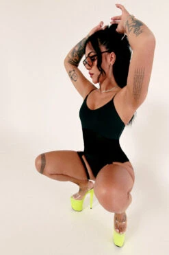 CXIX Baddies Garter Bodysuit - Onyx -Clothing Store BaddiesGarterBodysuitBlackWideAngle3 1