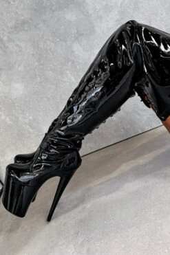 Hella Heels LipKit Thicc Thigh High Back Lace 8inch Boots - Black Beatle 10 Hella Heels LipKit Thicc Thigh High Back Lace 8inch Boots - Black Beatle -Clothing Store BlackBeatleThiccThighHigh 8INCH2