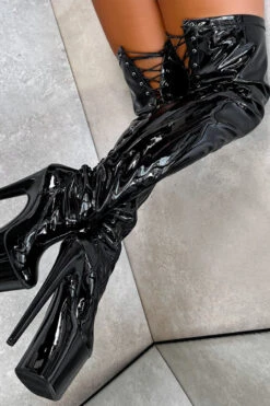 Hella Heels LipKit Thicc Thigh High Back Lace 8inch Boots - Black Beatle 11 Hella Heels LipKit Thicc Thigh High Back Lace 8inch Boots - Black Beatle -Clothing Store BlackBeatleThiccThighHigh 8INCH9