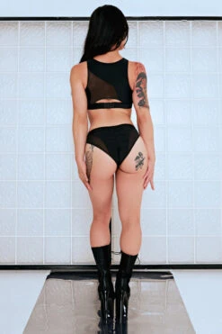 CXIX Silhouette Sports Bra - Black With Black Mesh 16 CXIX Silhouette Sports Bra - Black With Black Mesh -Clothing Store Black CXIX Silhouette Mesh sports bra high rise fashion dancewear poledance 63f0d6c6 cc2b 4a3a be55 f774e4bf9099