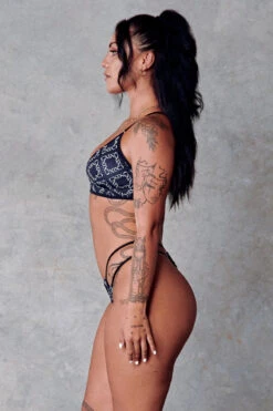 CXIX 119 High-Rise Thong Bottoms - Black Print -Clothing Store Black hi rise thong monogram poledance CXIX 119 f44296c3 05c3 43bd bef3 28ee562b28a6