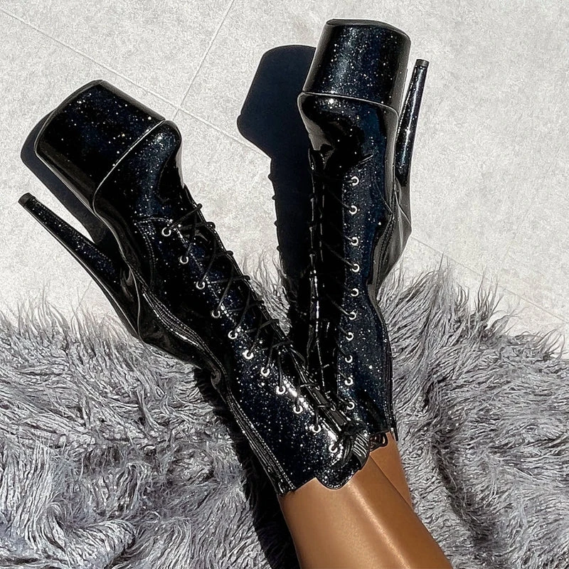 Hella Heels The Glitterati 7inch Boots - Sin City 6 Hella Heels The Glitterati 7inch Boots - Sin City - Image 4