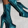 Hella Heels The Glitterati 8inch Boots - Ocean Eyes -Clothing Store Blueoceaneyesglitter8inchpoledancehighboot 1 1