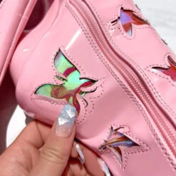 Hella Heels Butterfly Boots - 8inch - Pink -Clothing Store ButterflyBoot Pink1