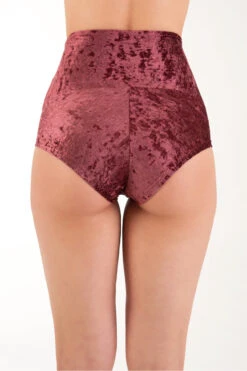 Dragonfly Betty High-Waisted Shorts - Velvet Amaranth 7 Dragonfly Betty High-Waisted Shorts - Velvet Amaranth -Clothing Store DF Velvet Betty shorts amaranth3 1