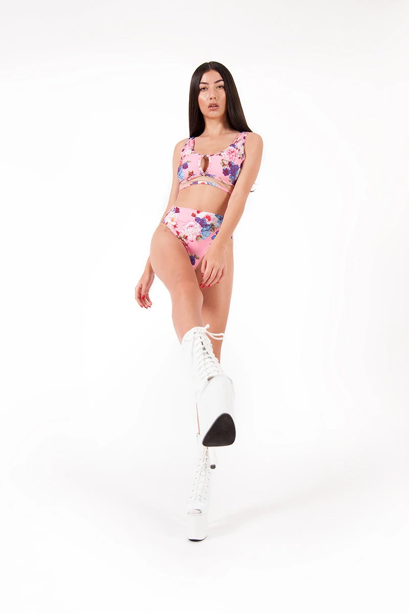 Pole Addict Mona High Leg Bottoms - Peony 9 Pole Addict Mona High Leg Bottoms - Peony - Image 7