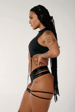 CXIX Dopamine Feelin High Bottoms - Black -Clothing Store Dopamine garter top black cxix feleing high bottoms
