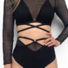 Lunalae Sasha V Cut Out Long Sleeve Top - Recycled Black Mesh 2 Lunalae Sasha V Cut Out Long Sleeve Top - Recycled Black Mesh -Clothing Store Drop4Wholesale MeshRelease 446c7227 edb6 4f1e ba27 0a1f4aea5f3e 1