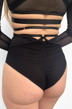 Lunalae Sasha V Cut Out Long Sleeve Top - Recycled Black Mesh -Clothing Store Drop4Wholesale MeshRelease backdetail 994c72d1 f0a4 474a 9ef8 39f2c97ce1f8 1