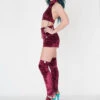 Paradise Chick Animal Leg Warmers (with Kneepads) - Burgundy Velvet -Clothing Store EXI 1961 2