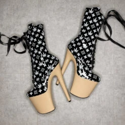 Hella Heels Branded 8inch Boots - Black/Sand 14 Hella Heels Branded 8inch Boots - Black/Sand -Clothing Store EmpireKicksBrandedblack sand8inchpoledanceboot