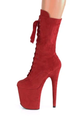 Pleaser USA Flamingo-1050FS Faux Suede 8inch Pleaser Boots - Red -Clothing Store FLAMINGO 1050FS RFS M05adjusted