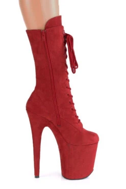 Pleaser USA Flamingo-1050FS Faux Suede 8inch Pleaser Boots - Red -Clothing Store FLAMINGO 1050FS RFS M13adjusted