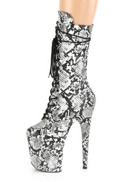 Pleaser USA Flamingo-1050SP 8inch Pleaser Boots - White Snake -Clothing Store FLAMINGO 1050SP B WSP M05