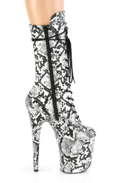 Pleaser USA Flamingo-1050SP 8inch Pleaser Boots - White Snake -Clothing Store FLAMINGO 1050SP B WSP M13