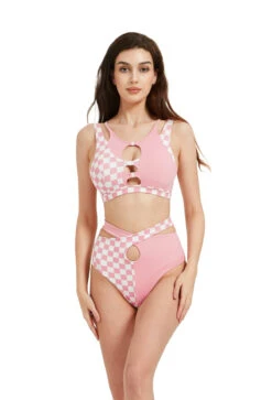Hamade Activewear Patchwork Bottoms - Checkered Light Pink -Clothing Store HM 10