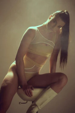 Hamade Activewear High Cut Bottoms - Beige -Clothing Store HM 61