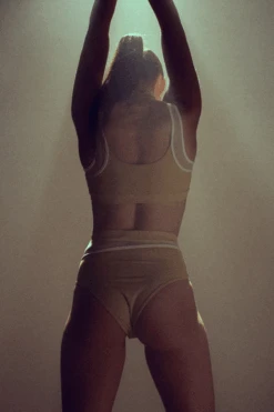 Hamade Activewear High Cut Bottoms - Beige -Clothing Store HM 63