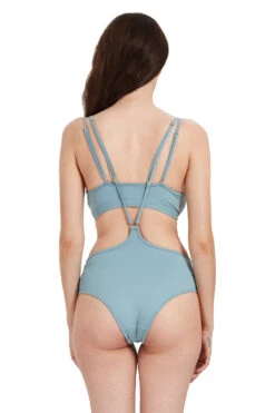 Hamade Activewear Neck Ring High Waisted Bottoms - Light Blue -Clothing Store HM0712 04