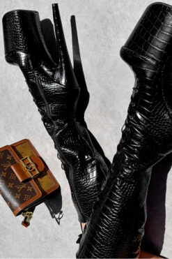 Hella Heels Cold Blooded Black Knee High Boots - 8inch -Clothing Store IMG 0319 0d6a8147 3d79 4526 aa06 a5218c79ee42